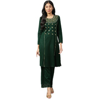 Green Winter Kurta & Palazzo Ethnic Set