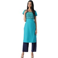 Aurelia Women's Cotton Kurta & Trouser (22Feas12875-702986_Green_S)