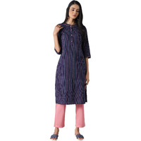 Aurelia Women's Cotton Kurta & Cullote (22Feas12881-703014_Navy_S)