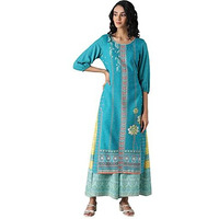 Aurelia Women's Viscose Geometric Regular Kurta (22Fea12939-503682_Navigate_S)
