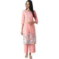 Aurelia Women's Viscose Kurta & Cullote (22Feas12936-503678_Peach_2Xl)