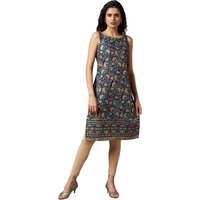 Aurelia Blue Sequin Foil Regular Kurta