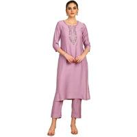 Soch Womens Onion Pink Viscose Blend Kurta Set With Cutdana