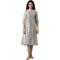 Aurelia Women's Viscose Floral Regular Kurta (22Fea13153-505262_White_M)