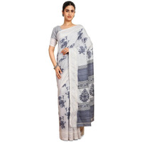 Soch Womens Grey Art Silk Floral Print Saree