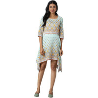 Aurelia Women's Polyester Fit And Flare Ankle Length Casual Dress (22Ona13063-505143_Green_L)