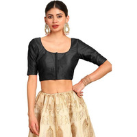 Soch Womens Black Art Silk Princessline Cut Padded Blouse