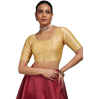 Soch Womens Gold Art Silk Princessline Cut Padded Blouse