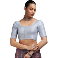 Soch Womens Silver Art Silk Princessline Cut Padded Blouse