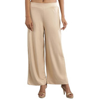 Aurelia Women's Gold Poly-Blend Solid Palazzo Ethnic Bottomwear