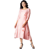 W For Woman Crepe Pink A-Line Printed Kurta_22Few17339-118116_L