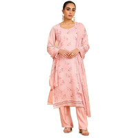 Soch Womens Pink Georgette Embroidered Unstitched Dress Material With Sequins