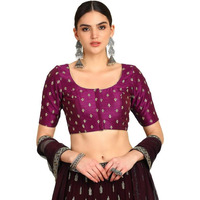 Soch Womens Wine Zari Embroidered Art Silk Padded Blouse With Sequins
