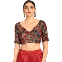 Soch Womens Black Sequinned Embellished Georgette Padded Blouse