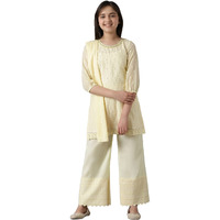 Aurelia Girl's Cotton Blend Kurta, Palazzo, Dupatta (22Aug10223C
