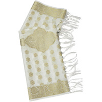 Soch Womens Cream Polyester Zari Woven Dupatta