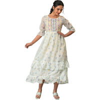 Aurelia Women's Polyester A-Line Midi Dress (22Aua13374-505800_White