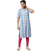 Aurelia Women Rose Quartz Dobby Geometric Yarn Dyed Straight Kurta_22Aua13347-702574_Xl