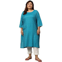 Aurelia Women's Rayan Regular Kurta (22Aua13361P-702534_Green