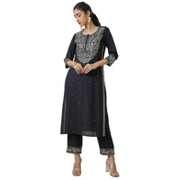 Soch Women's Rayon Kurta Set (Ewa4Ks10457A_Black