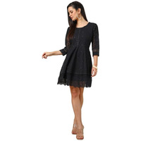 Soch Womens Black Georgette Blend Embroidered Dress With Sequins Work