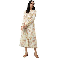 W For Woman Ecru Embroidered A-Line Shirt Dress_22Auw17837-118274_Xl_14