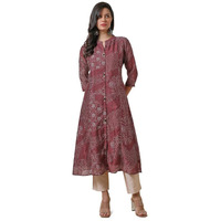 Soch Womens Maroon Art Silk Bandhani Print Kurta