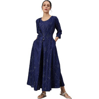 W For Woman Dark Blue Mock Layer Fusion Jumpsuit With Shell