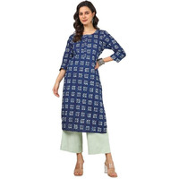 Soch Womens Indigo Cotton Abstract Print Kurta