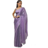 Soch Womens Lavender Tissue Saree With Stone Work