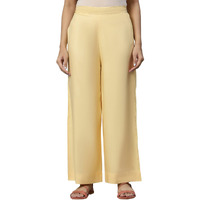 Aurelia Yellow Solid Palazzo Ethnic Bottomwear For Women