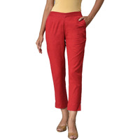 Aurelia Cotton Blend Strechable Trouser For Women | Ankle Length Trouser For Women | Cotton Blend Trouser For Women | Pants For Women