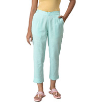 Aurelia Women's Lichen Cotton Blend Partially Elasticated Basic Trouser_22Aua60015-604856_L Light Blue_L