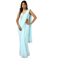 Soch Womens Powder Blue Georgette Saree
