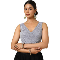 Soch Women's Jute Textured Sleeveless Regular Fit Blouse (Pack Of 2) (Blhssld00632_Grey 36)
