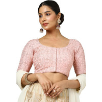 Soch Womens Pink Georgette Embroidered Padded Blouse With Sequins