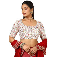 Soch Womens Cream Georgette Embroidered Blouse With Sequins