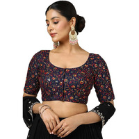Soch Womens Navy Blue Georgette Embroidered Blouse With Sequins