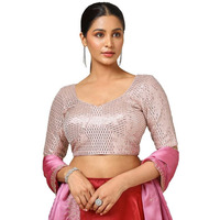 Soch Womens Blush Pink Georgette Embellished Padded Blouse With Sequins