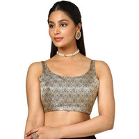 Soch Womens Black Tussar Woven Design Blouse