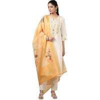 Soch Women's Ruby Silk Salwar Suit Set (Ews5Cd21500_Off White