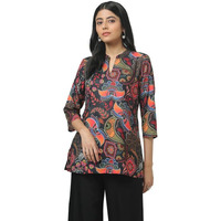 Soch Womens Black Crepe Ethnic Motifs Tunic