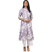 Soch Womens Purple Gadwal Floral Print Kurta