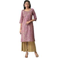 Aurelia Purple Foil Sequin Blend Regular Kurta