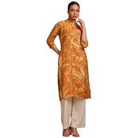 Soch Women's Tissue Botanical Regular Kurta (Cws5Ku61084_Mustard