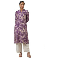 Soch Women's Tissue Botanical Regular Kurta (Cws5Ku61084_Purple