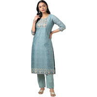 Soch Women's Chanderi Kurta Set (Ews5Ks10720A_Teal