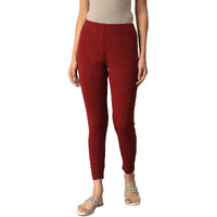 W For Woman Red Winter Knitted Leggings_22Now62081-217480_L_Wl
