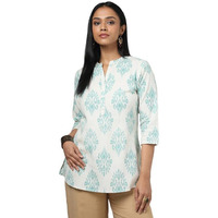 Soch Womens Beige Cotton Flex Ethnic Motifs Tunic