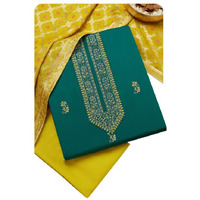 Soch Womens Green Cotton Blend Embroidered Unstitch Dress Material With Sequins